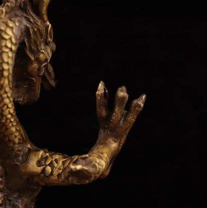 China brass archaize Stand dragon crafts statue