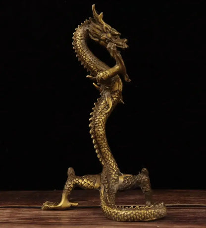 China brass archaize Stand dragon crafts statue