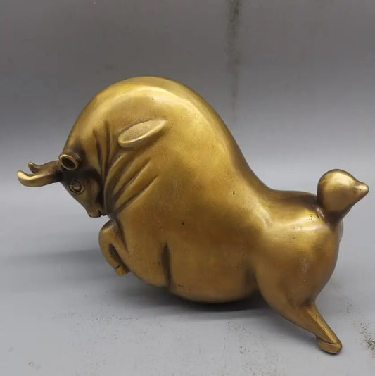 China brass archaize Tang Dynasty cow crafts statue