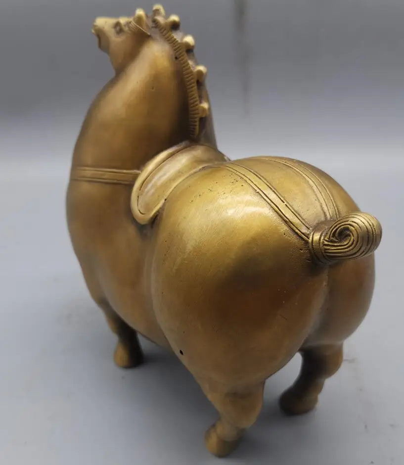 China brass archaize Tang Dynasty horse crafts statue