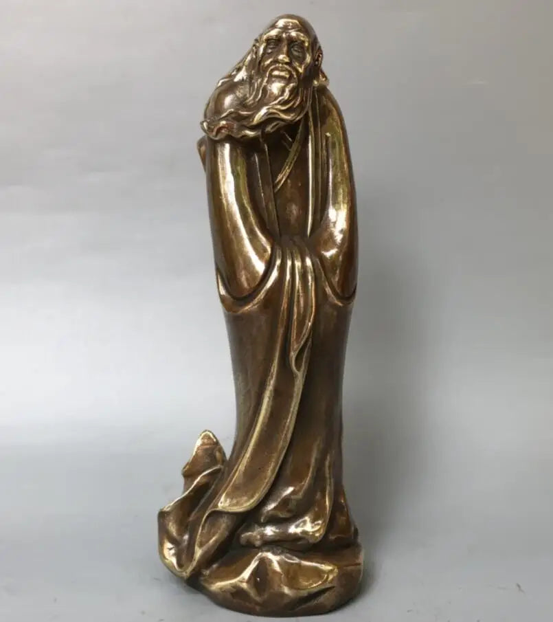 China brass archaize Taoist Founder Lao tze crafts statue