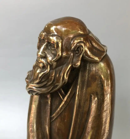 China brass archaize Taoist Founder Lao tze crafts statue