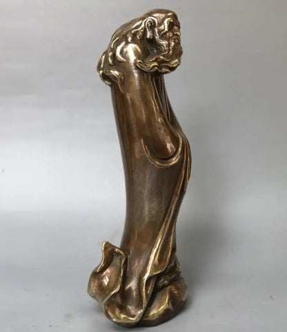 China brass archaize Taoist Founder Lao tze crafts statue