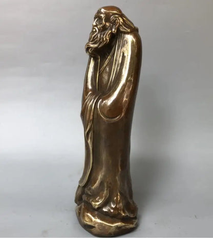 China brass archaize Taoist Founder Lao tze crafts statue