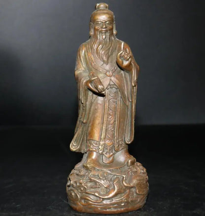 China brass archaize Taoist founder Lao tze crafts statue