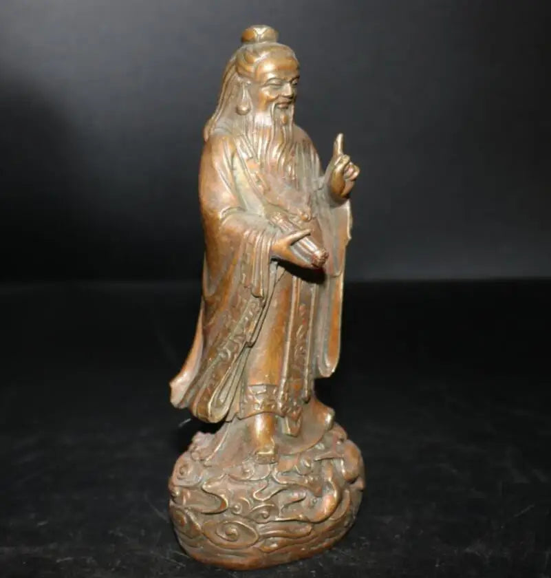 China brass archaize Taoist founder Lao tze crafts statue