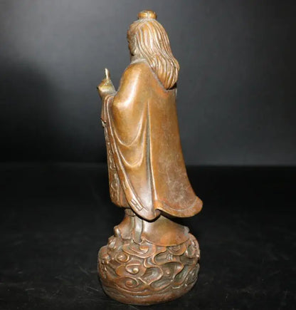 China brass archaize Taoist founder Lao tze crafts statue