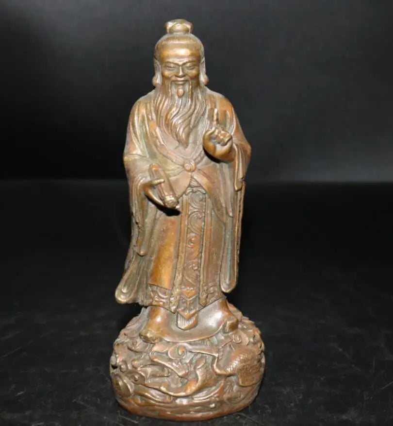 China brass archaize Taoist founder Lao tze crafts statue
