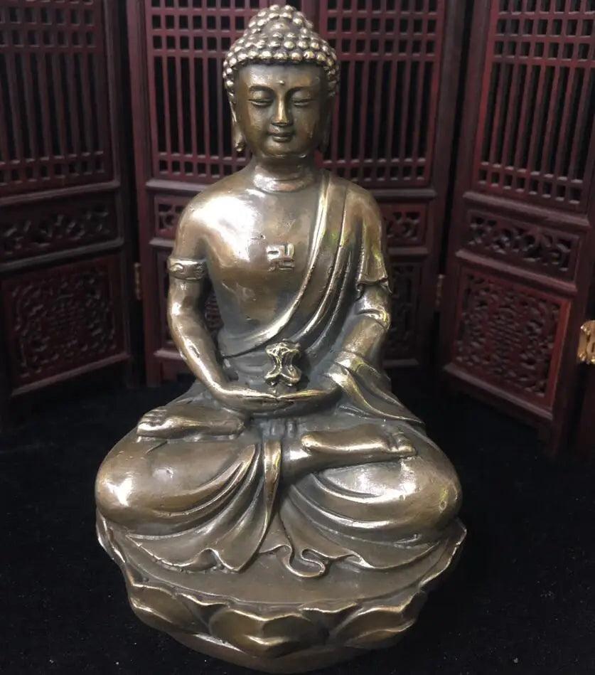 China brass archaize Tathagata Buddha crafts statue