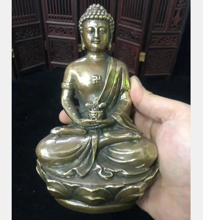 China brass archaize Tathagata Buddha crafts statue