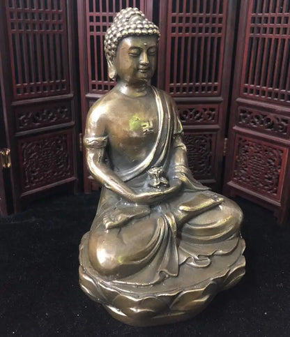 China brass archaize Tathagata Buddha crafts statue