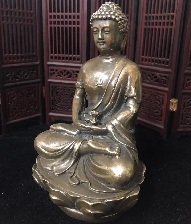 China brass archaize Tathagata Buddha crafts statue