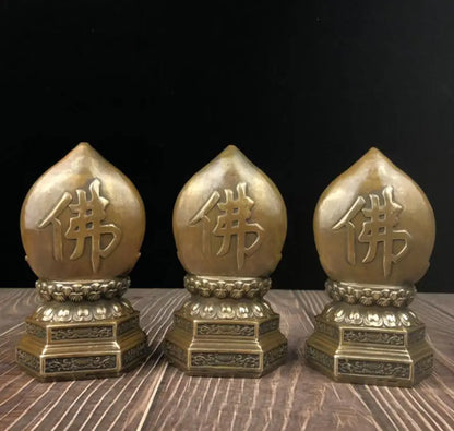 China brass archaize Three Saints Buddha crafts statue A set