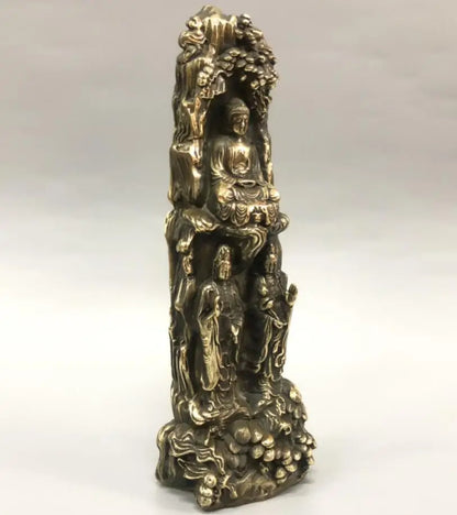China brass archaize Three Saints Buddha crafts statue
