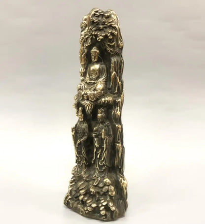 China brass archaize Three Saints Buddha crafts statue