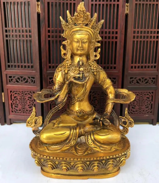 China brass archaize Tibetan Buddha crafts statue
