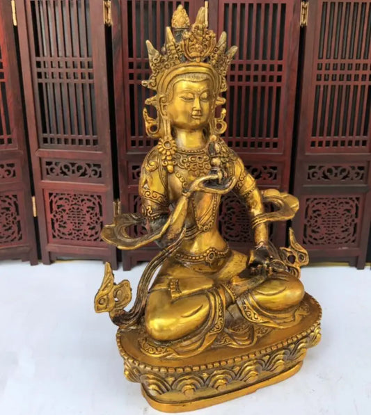 China brass archaize Tibetan Buddha crafts statue