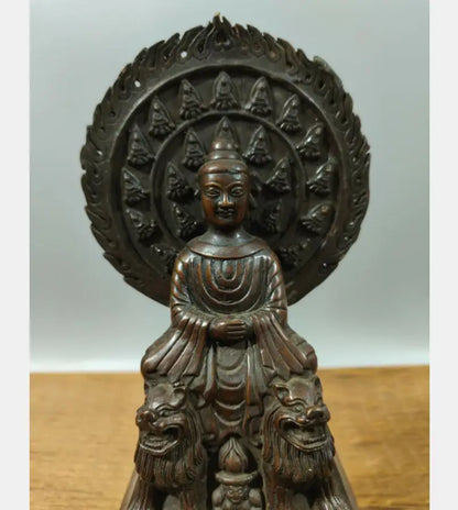 China brass archaize Tibetan Buddha crafts statue