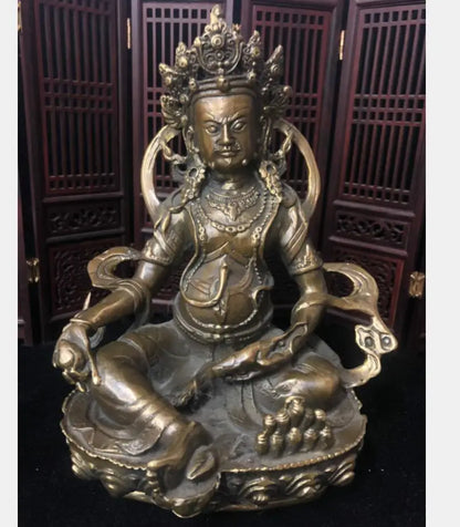 China brass archaize Tibetan God of Wealth Buddha crafts statue