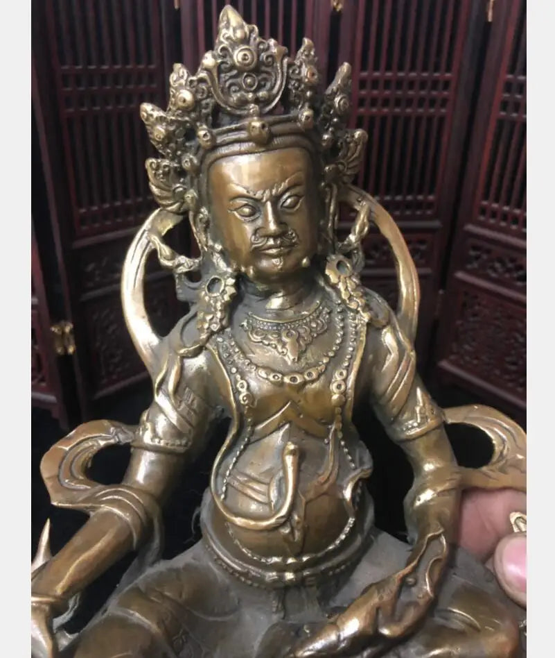 China brass archaize Tibetan God of Wealth Buddha crafts statue