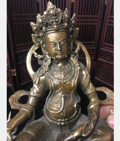 China brass archaize Tibetan God of Wealth Buddha crafts statue