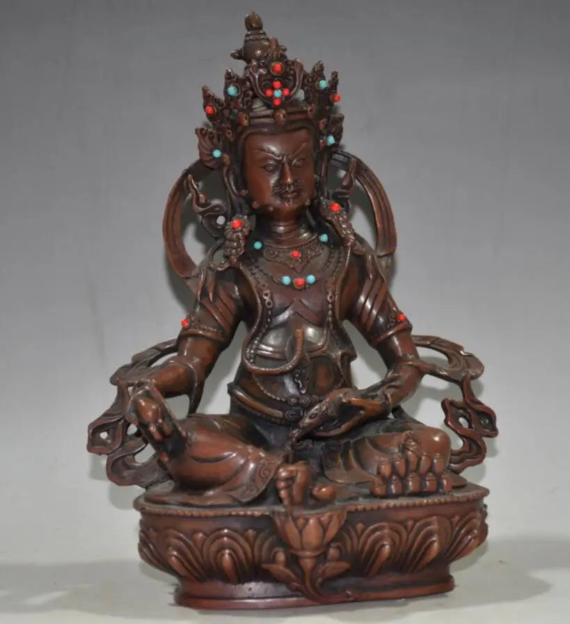 China brass archaize Tibetan god of wealth Buddha crafts statue