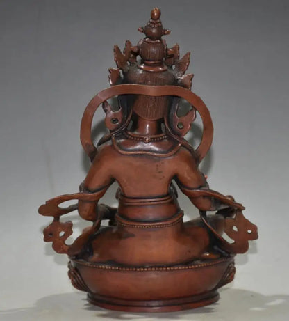 China brass archaize Tibetan god of wealth Buddha crafts statue