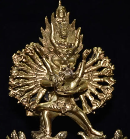 China brass archaize Tibetan thousand hand Buddha crafts statue