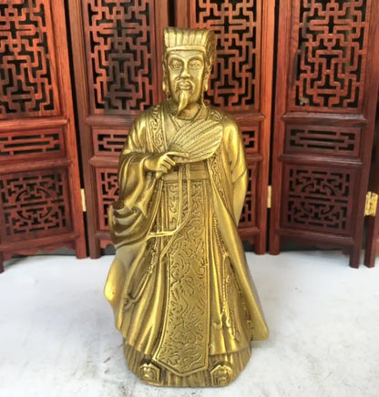 China brass archaize Zhuge Liang crafts statue