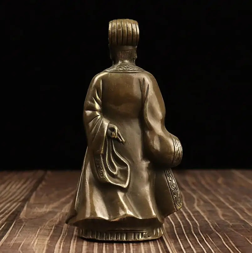 China brass archaize Zhuge Liang crafts statue