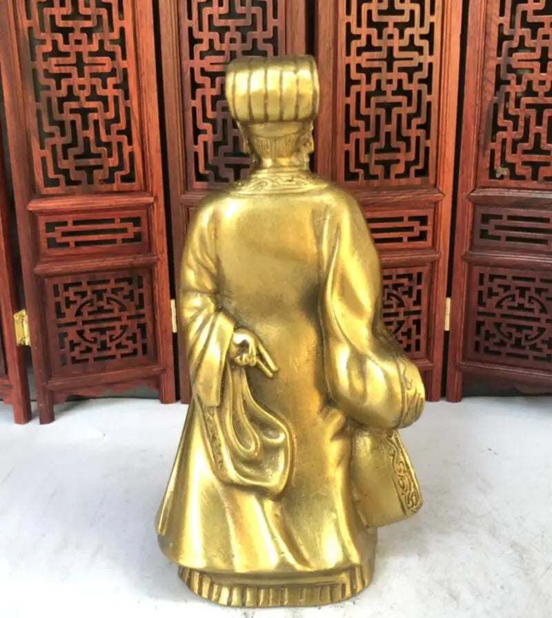 China brass archaize Zhuge Liang crafts statue
