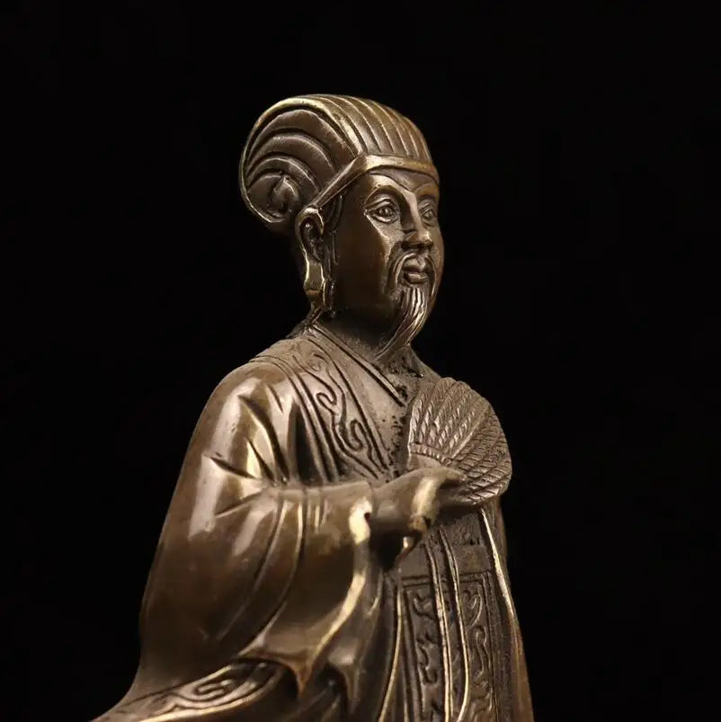 China brass archaize Zhuge Liang crafts statue