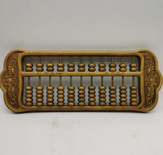 China brass archaize abacus recruit wealth crafts statue