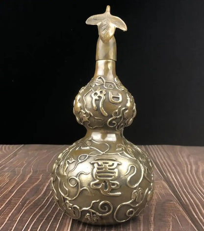 China brass archaize auspicious gourd crafts statue