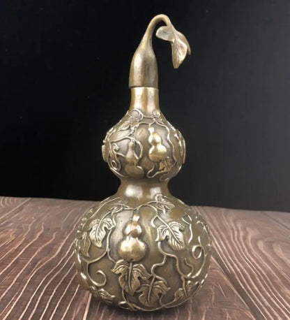 China brass archaize auspicious gourd crafts statue