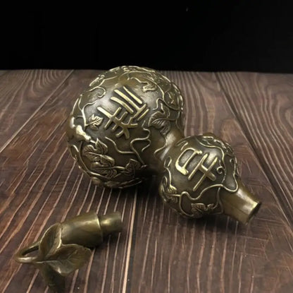 China brass archaize auspicious gourd crafts statue