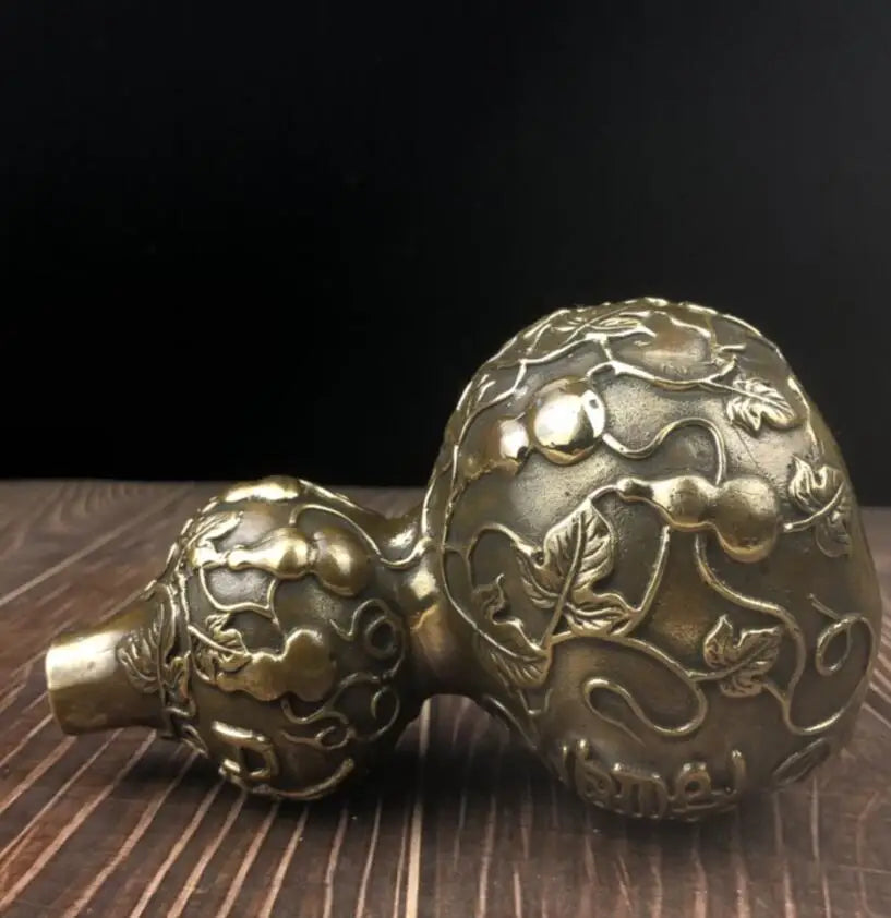 China brass archaize auspicious gourd crafts statue