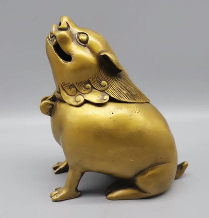 China brass archaize beast Incense burner crafts statue