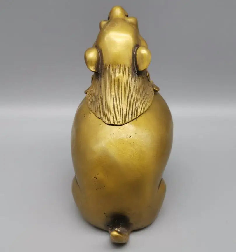 China brass archaize beast Incense burner crafts statue