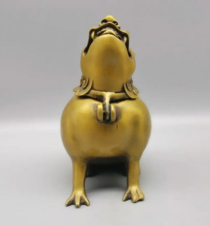 China brass archaize beast Incense burner crafts statue