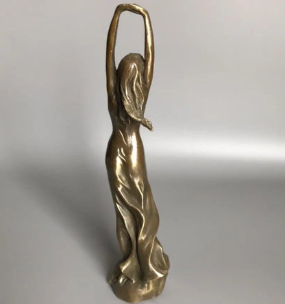China brass archaize beauty female crafts statue