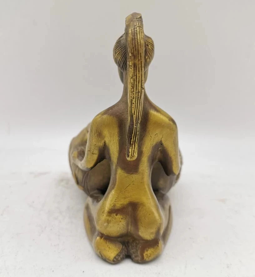 China brass archaize beauty teapot crafts statue