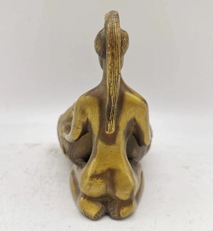 China brass archaize beauty teapot crafts statue