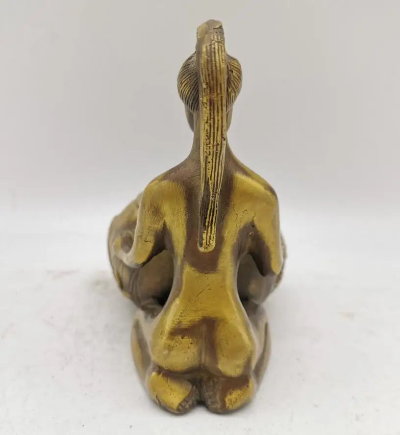 China brass archaize beauty teapot crafts statue