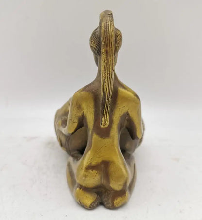 China brass archaize beauty teapot crafts statue