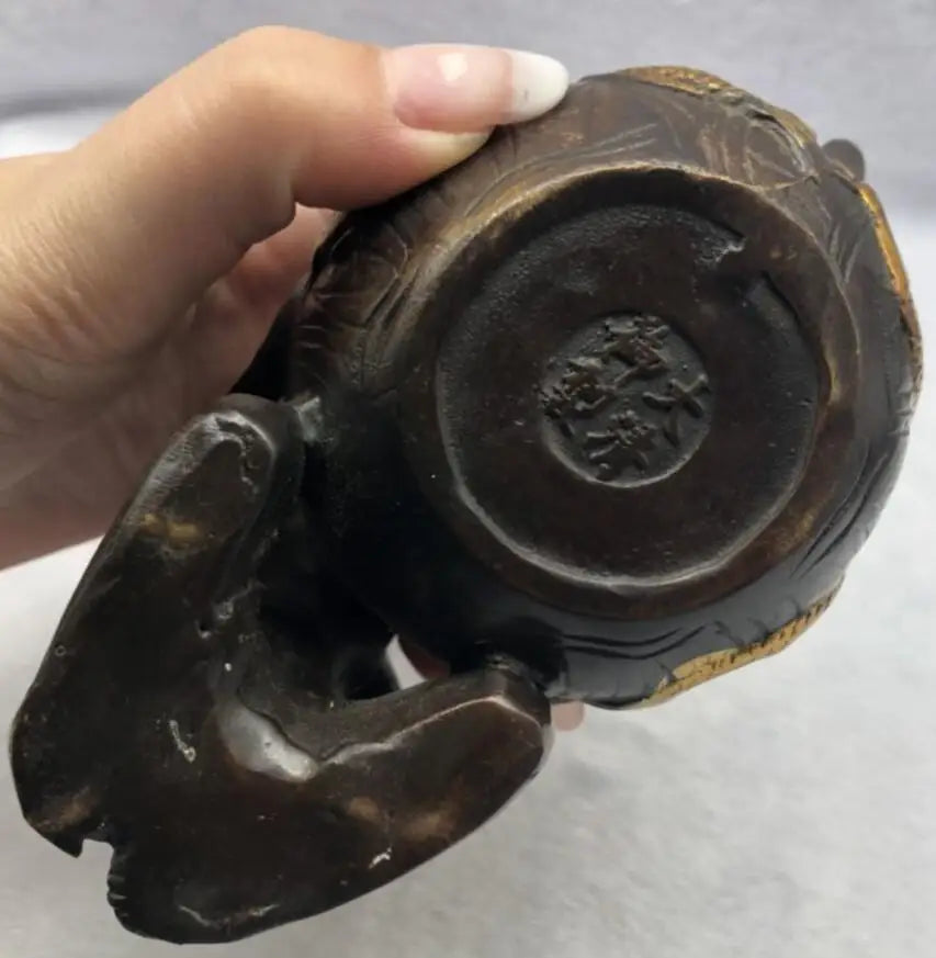 China brass archaize beauty teapot crafts statue