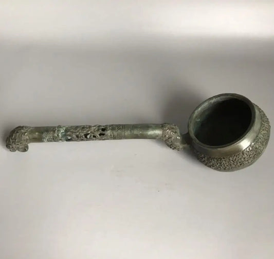 China brass archaize big Spoon crafts statue