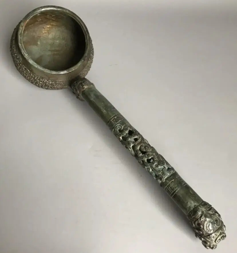 China brass archaize big Spoon crafts statue