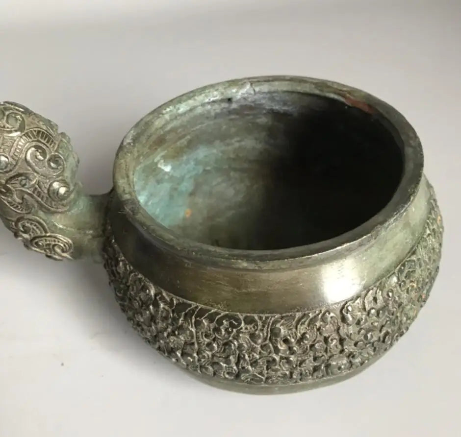 China brass archaize big Spoon crafts statue