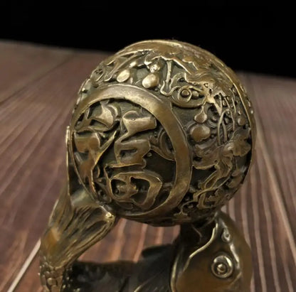 China brass archaize blessing fish crafts statue